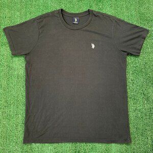 US Polo Assn. Mens Black Crewneck T-Shirt Medium Embroidered Logo